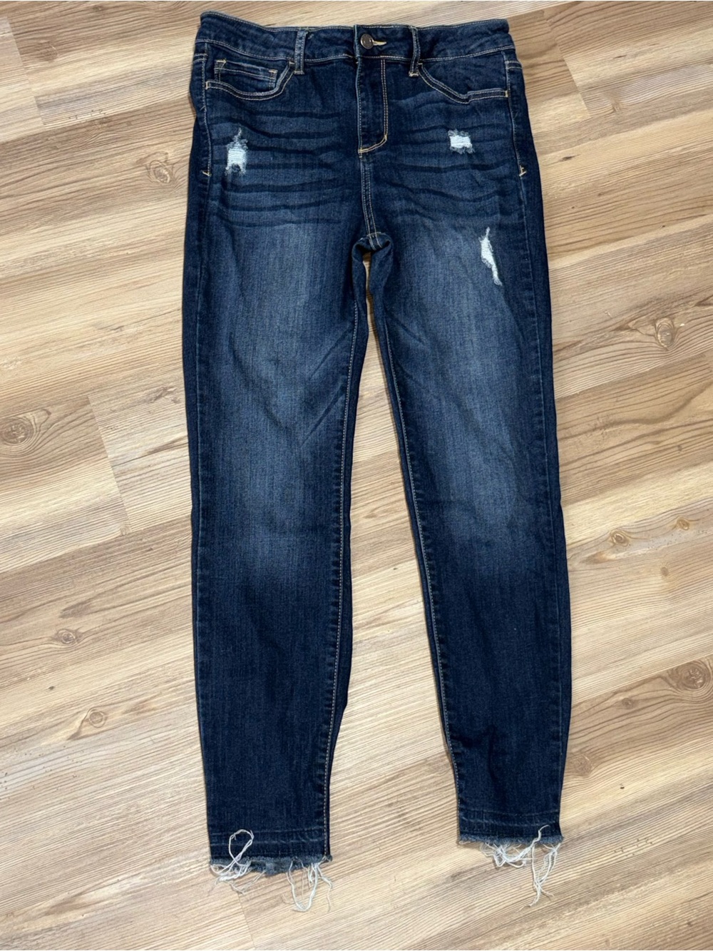 Cello Dark Blue Distressed Skinny Jeans